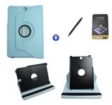 Kit Capa para Galaxy Tab A 8.0 P350/P355 Giratória 360 + Película de Vidro + Caneta Touch (Azul Claro) - Bd cases