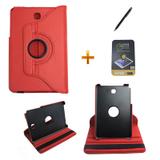 Kit Capa para Galaxy Tab A 8.0 P350/P355 Giratória 360 + Película de Vidro + Caneta Touch (Vermelho) - Bd cases