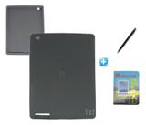 Kit Capa Silicone Emborrachada Design iPad 2/3/4 / Caneta Touch + Película de Vidro (Preto) - Bd cases
