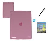 Kit Capa Silicone Emborrachada Design iPad 2/3/4 / Caneta Touch + Película de Vidro (Rosa) - Bd cases