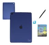 Kit Capa Silicone iPadAir (iPad6 ) +Película(AzulEscuro) - Bd cases