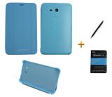 Kit Capa Smart Book Case Galaxy Tab E - 7" T113/T115/T116 / + Película De Vidro (Azul) - Bd cases