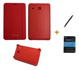 Kit Capa Smart Book Galaxy Tab E - 8.0 T375/T377 (Vermelho - Bd cases