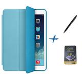 Kit Capa Smart Cover iPad Mini 2/3 Caneta Touch + Película de Vidro (Azul) - Skin t18