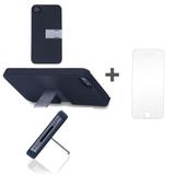 Kit Capa Suporte Iphone 4/4S Preto + Pelicula de Vidro GBMAX
