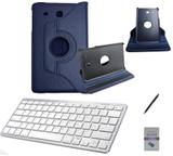 Kit Capa/Teclado Branco/Can/Pel Galaxy Tab E T560/T561 9.6" Azul - Bd cases