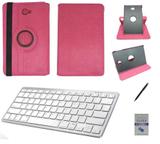 Kit Capa/Teclado Branco/Can/Pel Galaxy Tab E T560/T561 9.6" Rosa - Bd cases