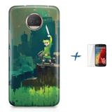 Kit Capa TPU Moto G5S Plus Zelda Link Ocarina of Time Breath of The Wild + Pel Vidro (BD01) - Bd cases
