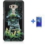 Kit Capa TPU Zenfone 3 ZE552KL Hulk Avengers Vingadores + Pel Vidro (BD01) - Bd cases