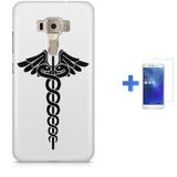 Kit Capa TPU Zenfone 3 ZE552KL Simbolo de Medicina + Pel Vidro (BD01) - Bd cases