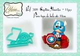 Kit capitão américa para topo de bolo ate 10cm - Glem3d