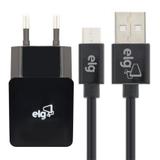 Kit carregador de tomada universal usb + cabo micro usb kt510wc elg