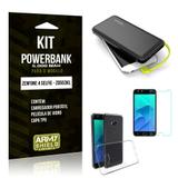 Kit Carregador Portátil 5K Zenfone 4 Selfie Powerbank 5000mah + Capa + Película Vidro - Armyshield