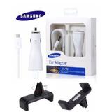 KIT Carregador Veicular Samsung Micro USB Turbo Fast - USB 3.0 + Suporte Air Frame - Magic buy