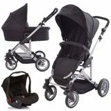Kit Carrinho com Bebê Conforto e Moisés COMO4 Wover Black (Preto) - ABC Design