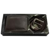 Kit Carteira Masculina com Fecho Lateral e Cinto - Águia couro