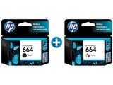 Kit Cartucho de Tinta HP 664 2 Unidades Original - Preto + Colorido