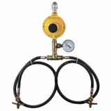 Kit Central De Gás Glp 2 P13 1000mm+Reg12KgAmarelo+Manometro - Elite gás