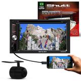 Kit Central Multimídia Shutt Dakota 6.2" Touch Bluetooth Espelhamento USB MP3 + Cam Ré 2 em 1 Preta - Kit shutt