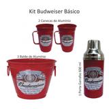 Kit Cerveja Budweiser Balde De Gelo Canecas E Porta Garrafas - Fagundes