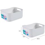 Kit Cesta Fit Pequena 18,5 x 15 x 8 cm 2 Peças Branca - Coza - Brinox
