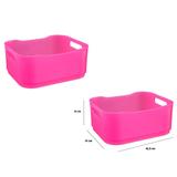 Kit Cesta Fit Pequena 18,5 x 15 x 8 cm 2 Peças Rosa - Coza - Brinox