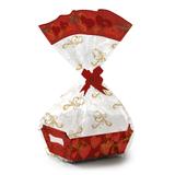 Kit Cesta Presente 18X13X7,5Cm Corações Vermelho - Cromus
