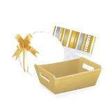 Kit Cesta Presente 18X13X7,5Cm Cristalino Ouro - Cromus