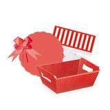 Kit Cesta Presente 22X15X9Cm Cristalino Vermelho - Cromus