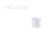 Kit Cesto Roupa Branco Com Varal De Teto Aço 1,20 Metro - Secalux