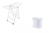 Kit Cesto Roupa Suja Com Varal Chão Extra Forte Secalux