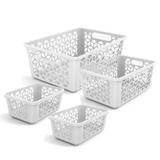 Kit Cestos Organizador Caixa Multiuso Branco 4 peças - Uz