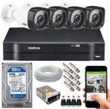 Kit Cftv 4 Câmeras Segurança Hd 720p e Dvr Mhdx 1104 Intelbras - Intelbras / Giga
