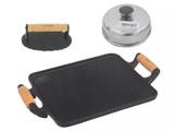 Kit Chapa Bifeteira 28x24 cm + Amassador + Abafador 14x4 - Santana/aal