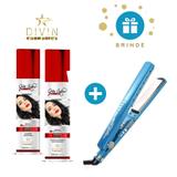 Kit Chapinha Prancha Alisadora Bivolt 230º + Progressiva Multi Efeitos Sem Formol Premium Lisoplex by Gabe Cardoso - Divin