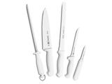Kit chef 6 peças profissional branco sortidos com laminas aco inox e cabos polipropileno tramontina