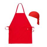 Kit Chef de Cozinha Avental Bandana Cozinheiro Vermelho 2pcs - Du chef