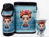 Kit chimarrão térmica, mateira e cuia - frida kahlo - Mix atacadista