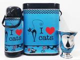 Kit chimarrão térmica, mateira e cuia - i love cats - Mix atacadista