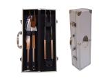 Kit churrasco 3 peças de aço inox com maleta de metal Pontual - P141889