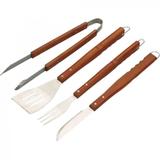 Kit Churrasco 4 Pecas com Garfo Faca Pegador e Espatula Mor