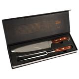 Kit Churrasco Faca e Garfo em Aço Inoxidável e Cabo em Madeira - Mor