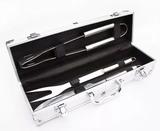 kit churrasco inox 3 peças com maleta aluminio promoção - Art house
