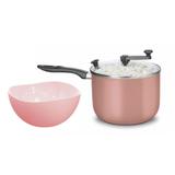 Kit Cinema Panela Pipoqueira e Balde de Pipoca Rosa - Mta