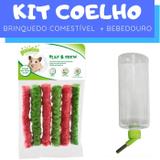 Kit Coelho com Bebedouro e Brinquedo comestível Pawise