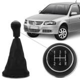 Kit Coifa de Cambio Manopla Gol G4 2006 a 2014 Preto com Bola Preta Anel Cromado em Courvin - Nat