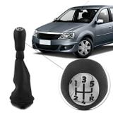 Kit Coifa de Cambio Manopla Logan 07 a 13 Sandero 07 a 14 Preto Bola Preta Lente Cromada em Courvin - Nat