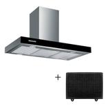 Kit Coifa de Ilha Suggar Granada Touch 90 Cm Inox 220v + Filtro de carvão ativado para coifas - .Tp0792IX+ 4806529