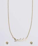 Kit Colar Brincos Feminino Strass Marisa
