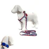 Kit Coleira, Peitoral e Guia para Cachorros - Tamanho Pequeno - Modelo Marinheiro - Petzoo